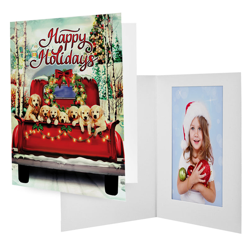 4x6 Happy Holidays Puppies Photo Folders