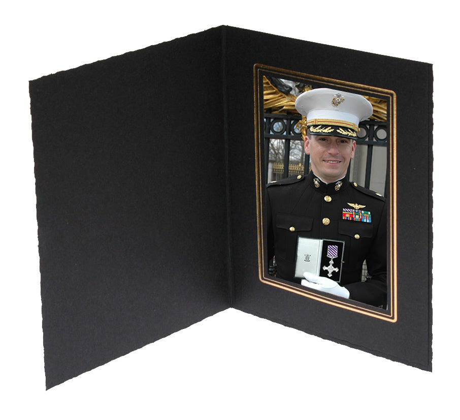 TAP Buckeye Black Photo Folder with Gold Trim