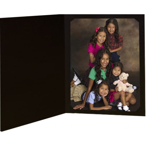 Dual 5x7 or 7x5 Photo Corner Tuck In Black Paper Card Frame