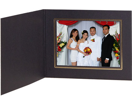 TAP Buckeye Black/Gold Trim Photo Folders - 25/pack